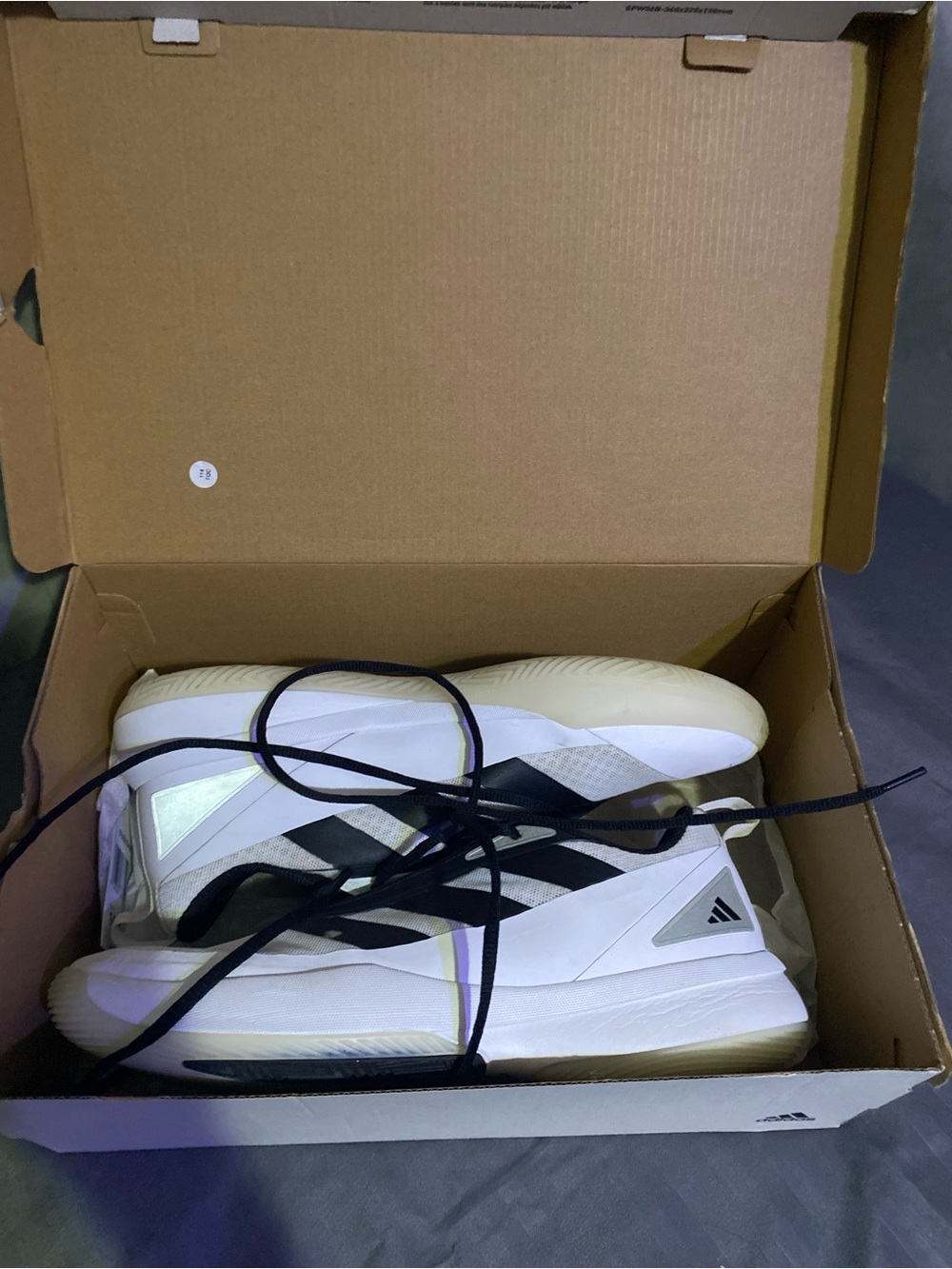 adidas White and Black High-Top Basketball Sneakers